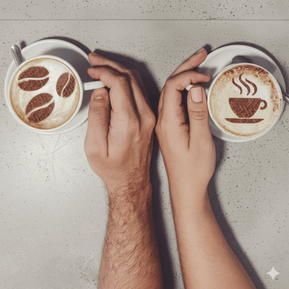 תבניות קישוט לקפה נס  שוקו וקפוצינו